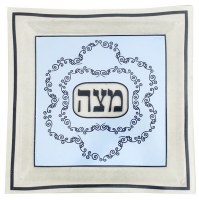 Glass Matzah Tray Light Blue