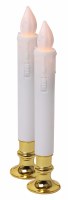 LED Battery Operated Candle Sticks Shabbat Candles Gold Base 7.5"