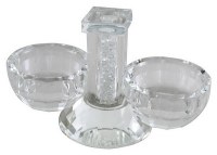 Salt and Pepper Dish Crystal with Crushed Glass