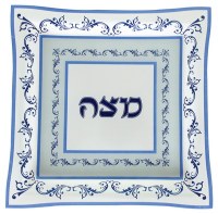 Glass Matzah Tray Cobalt