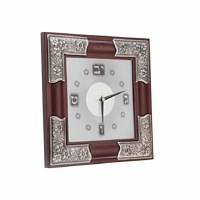 CLOCK ALEF BEIT PEWTER AND WOO