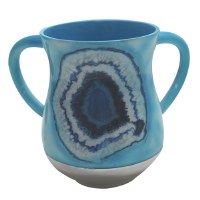 Aluminum Washing Cup Blue Ripple Design
