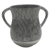 Aluminum Washing Cup Grey and Silver Marble Design