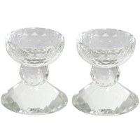 Crystal Salt and Pepper Dish Set on Stem Elegant Design