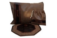 Leather Seder Set 3 Piece Brown
