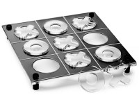 Lucite Modern Tic Tac Toe Game Black 8.5"