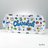 Melamine Rectangular Tray Chanukah Musings Design 15"