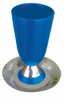 Yair Emanuel Judaica Anodized Aluminum Kiddush Cup - Hammer Work Blue