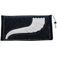 Shofar Bag Navy Velvet with Silver Embroidery