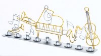 Metal Candle Menorah Clef Notes Design