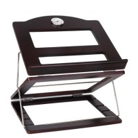 Wooden Tabletop Shtender Sit and Stand Adjustable 3 Level Clock Brown