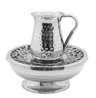 Stainless Steel Mayim Achronim Laser Cut Cover Hammered Design