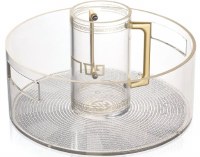 Lucite Pesach Washing Cup and Bowl Set Geometric Design Gold