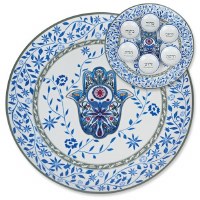 7 PC Hamsa Ceramic Seder Plate Set