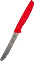 Meat Red Kosher Kitchen Steak and Vegetable Knife Razor Sharp Curved Tip Serrated Edge 4.5"