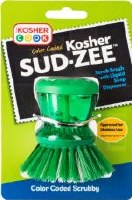Parve Green Sud-Zee Scrub Brush with Liquid Dish Soap Dispenser