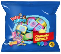 Wood Dreidels Multi Colored 10 Pack with Play Money Coins