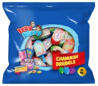 Wood Dreidels Painted Colorful Designs 10 Pack with Play Money Coins