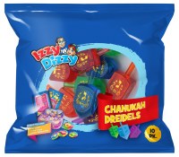 Colorful Glitter Dreidels 10 Pack with Play Money Coins