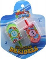 Wood Dreidels Extra Large Size Multi Colored 2 Pack