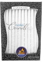 Handmade Dripless Chanukah Candles White 45 Count Box