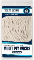 100% Cotton 70 Ply Wicks Extra Thick White 50 Count