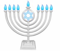 LED Menorah Classic Style Remote Control White