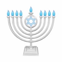 Electric LED Plastic Menorah Classic Design White