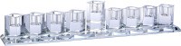 Crystal Menorah Strip Rectangle Shape Square Holders Diagonal Design