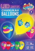 LED Light Up Chanukah Balloons 5 Pack