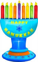 Outdoor Inflatable Menorah Chanuka Decoration Multi Color 9'