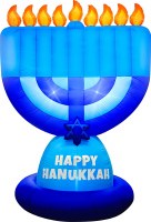 Outdoor Inflatable Menorah Chanuka Decoration Blue 9'