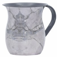 Wash Cup Stainless Steel Light Gray Marbelized Design