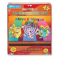Chanukah Puzzle Happy Hanukkah 3D Holographic 24-pieces