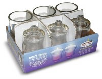 Glass Shabbat Neironim Cup with Leg 6 Pack