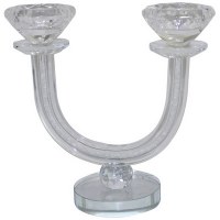 Crystal Two-Branch Candelabra with Stones