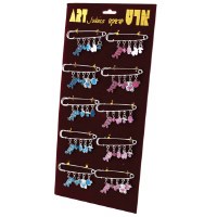 Baby Pins Hamsa and Mazal Key Chain Pink or Blue - Order Includes One Pin