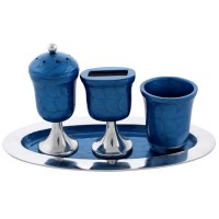 Aluminum Havdallah Set 4 Piece Blue