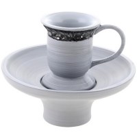 Polyresin Grey Mayim Achronim with Crushed Glass Trim
