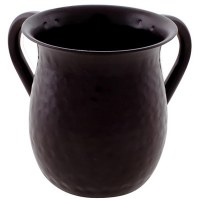 Hammered Stainless Steel Wash Cup Dark Brown