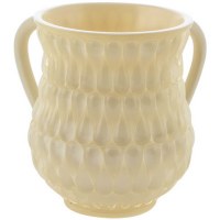 Polyresin Beige Washing Cup Bulging Design