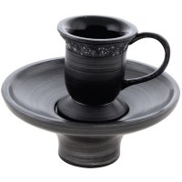 Polyresin Black Mayim Achronim with Crushed Glass Trim