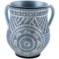 Polyresin Blue Washing Cup Rhinestone Geometric Design