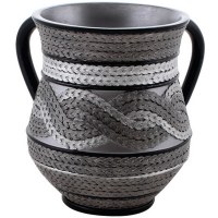 Polyresin Black Washing Cup Rhinestone Twist Design