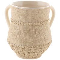Polyresin Beige Washing Cup Weave Design