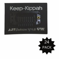 Stick On Keep-Kippah Yarmulka Clip Black 24 Pack