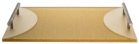 Lucite Challah Board Gold Shimmer with Gold Handles 15.75"