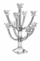 Crystal Candelabra 9 Branches Crushed Stones in Stems 18"
