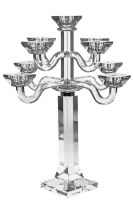 Crystal Candelabra 9 Branches Square Base 19.5"