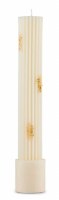 Havdalah Candle Ribbed Design White 11"